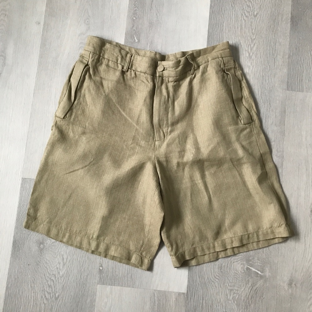 ZARA MUSHROOM BROWN PLEATED FRONT RESORT BREATHABLE SHORTS  32